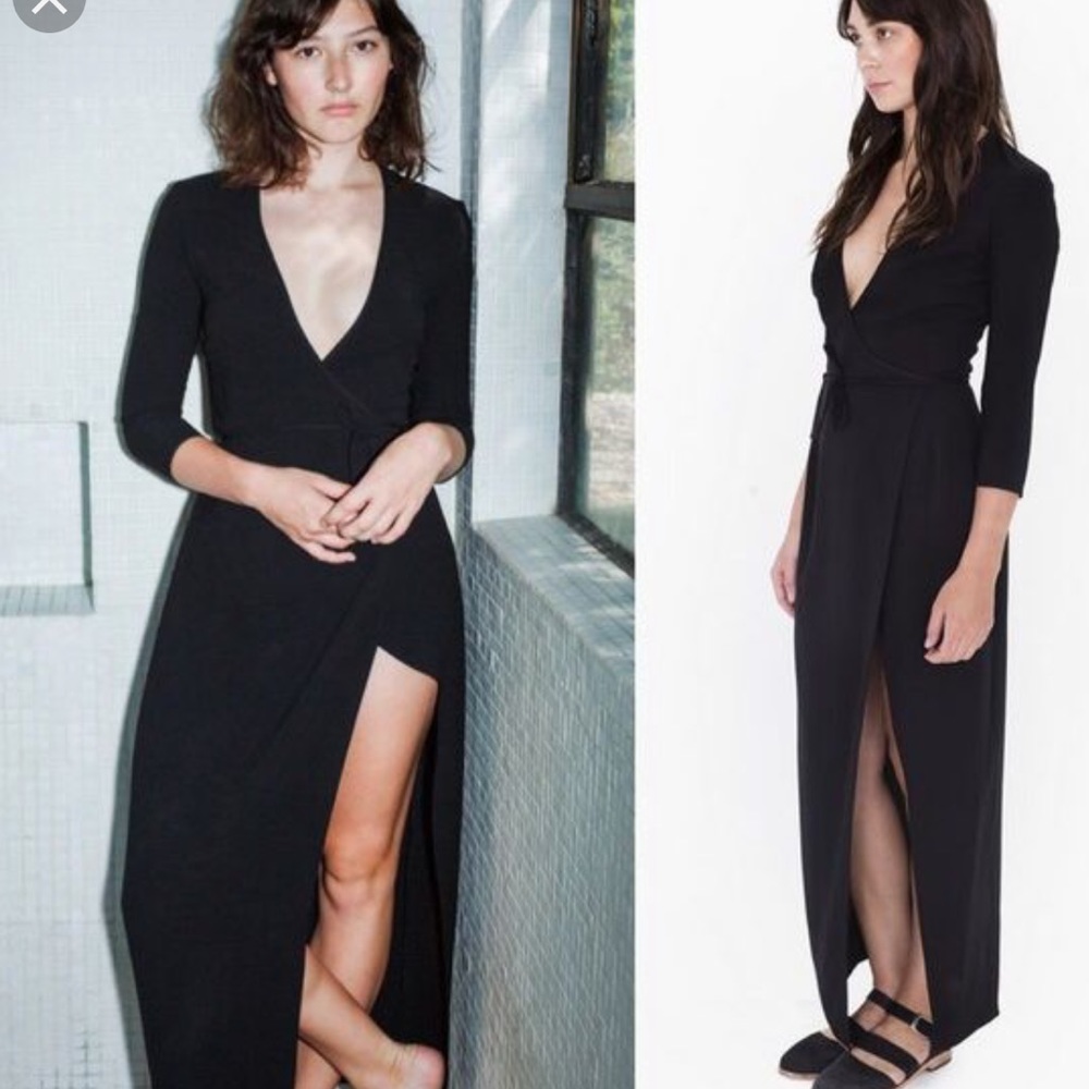 American apparel black wrap dress - Size M